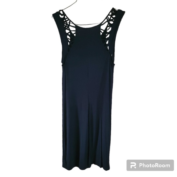 Free People Macramazing Bodycon Black Midi Dress - Picture 3 of 7